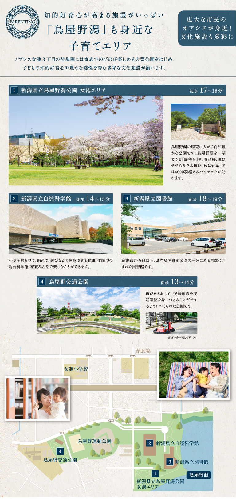知的好奇心が高まる施設がいっぱい