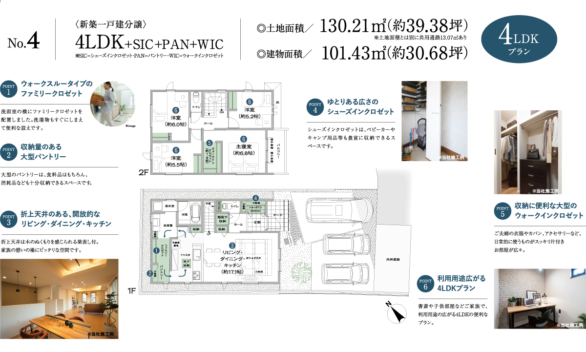 パントリーやファミリークロゼット、水回りの回遊動線で家事がスムーズになる家。