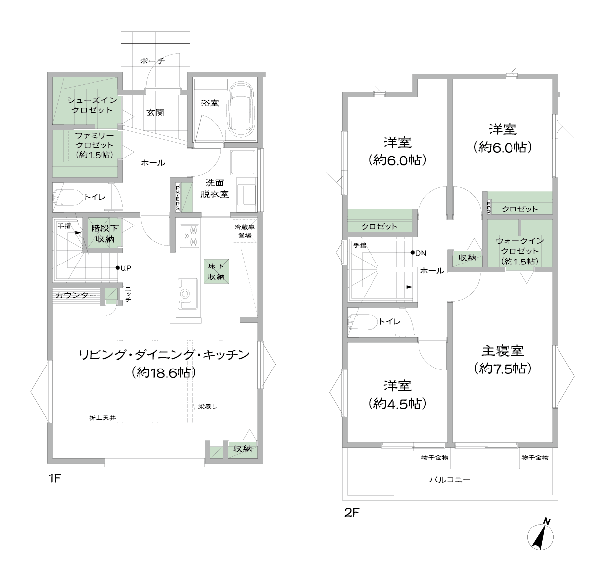 No.3間取り。回遊動線で家事が楽々な家。