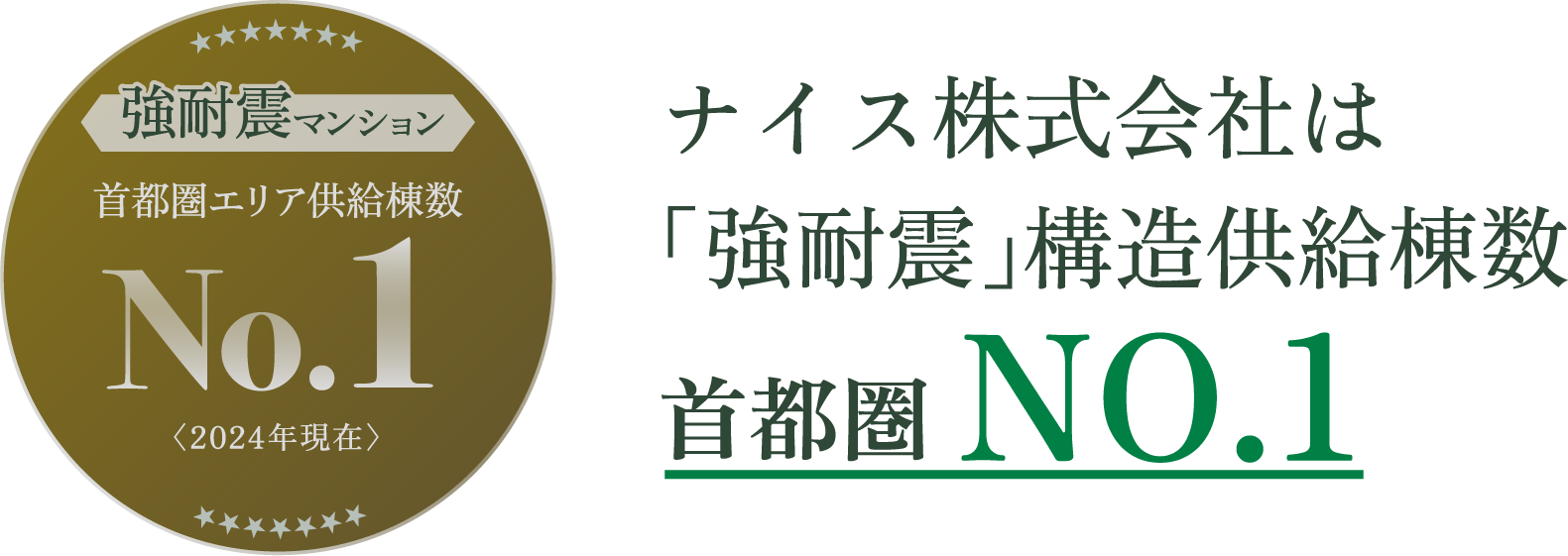ナイス株式会社は「強耐震」構造供給棟数首都圏NO.1