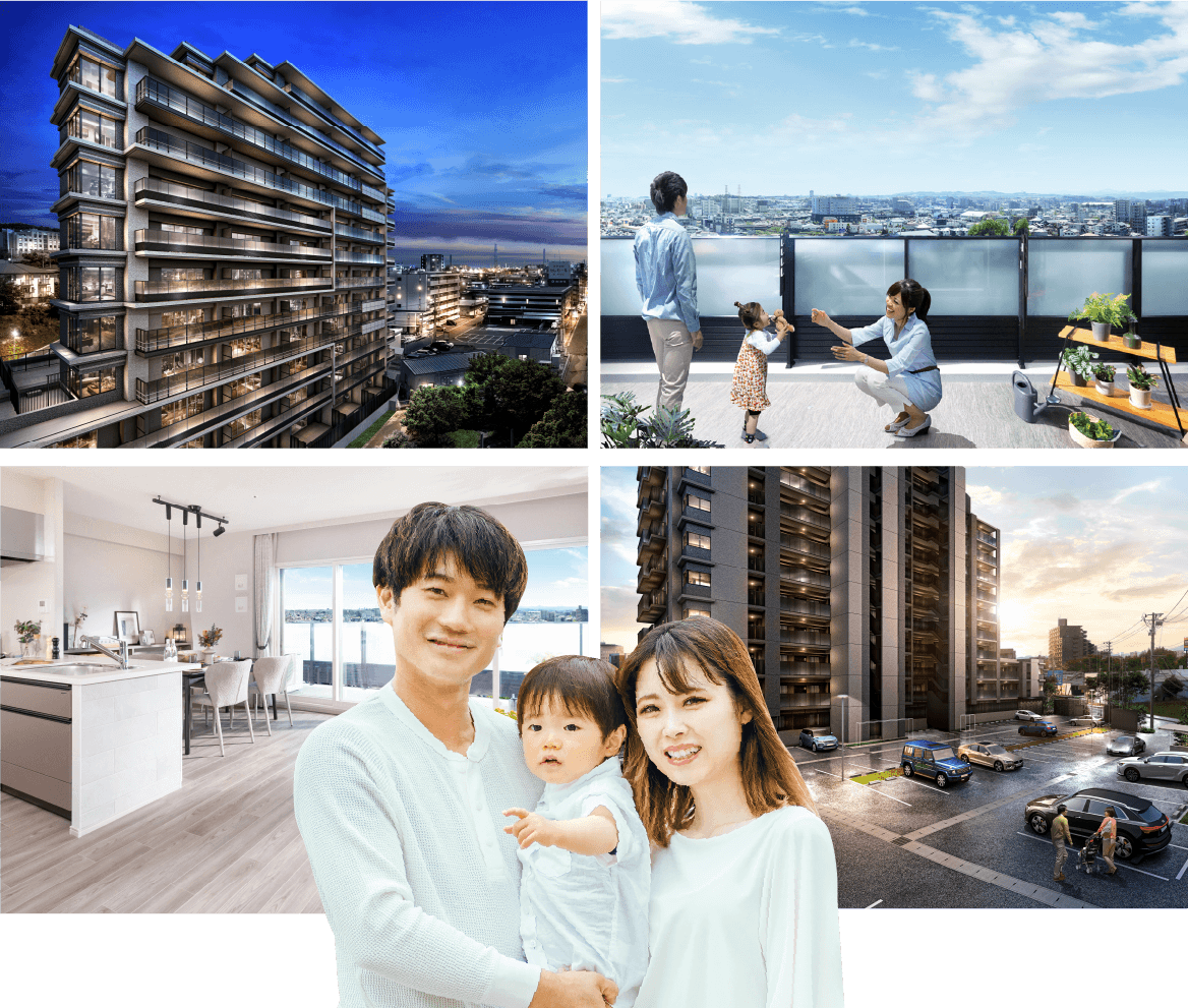 追い求めたのは、利便価値のある、居住エリアに、人生の質を向上させる広さのある暮らし。安心と快適の免震+ZEH Orientedの先進レジデンスで、子どもと家族が暮らしやすい、泉中央イースト利便生活が始まります。