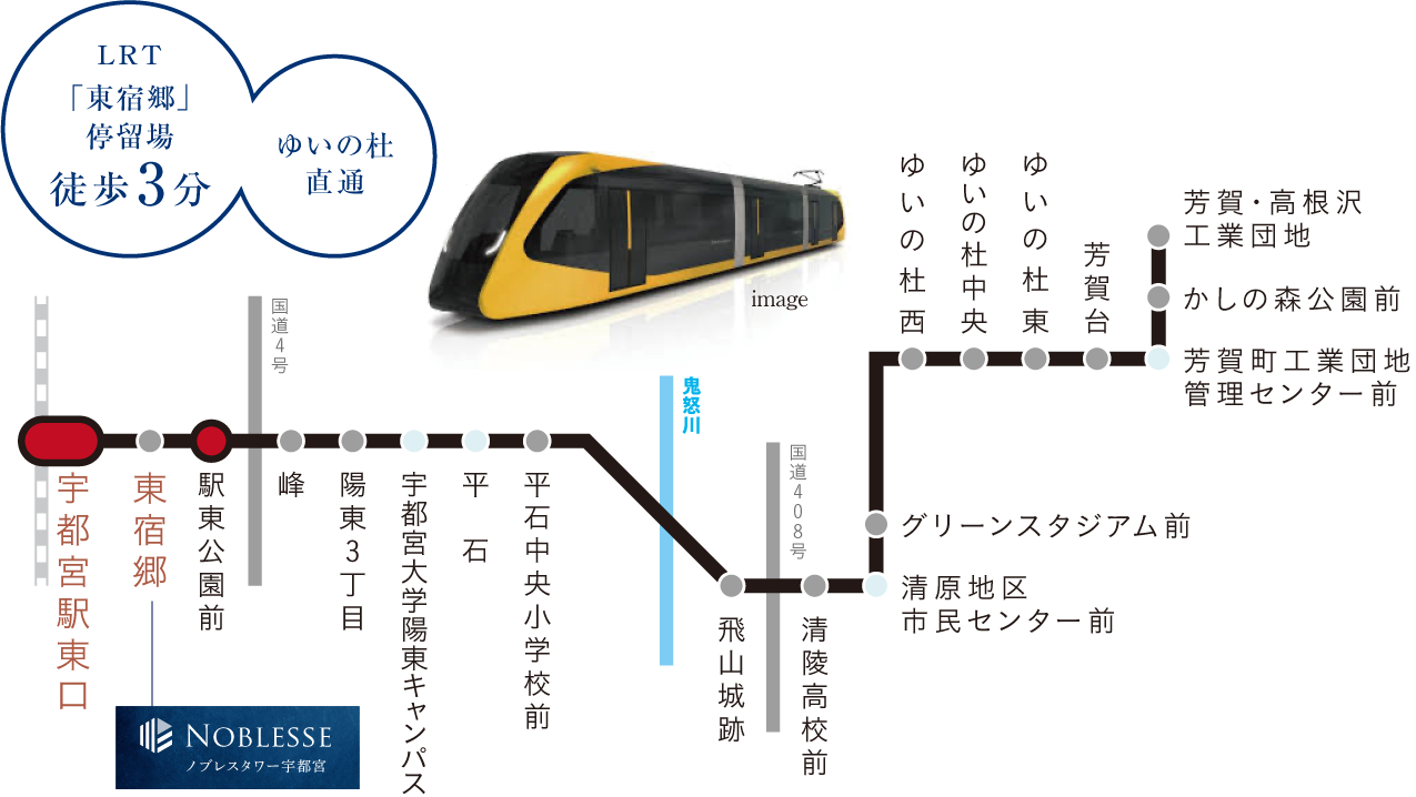 LRT「東宿郷」停留場徒歩3分
