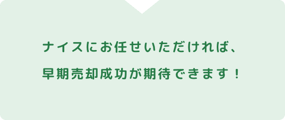 ナイスにお任せいただければ、早期売却成功が期待できます!