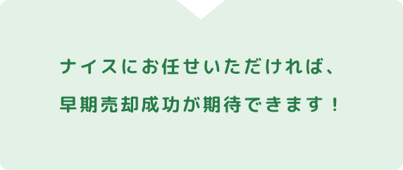 ナイスにお任せいただければ、早期売却成功が期待できます！