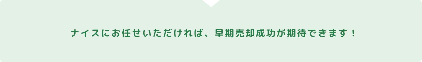 ナイスにお任せいただければ、早期売却成功が期待できます!