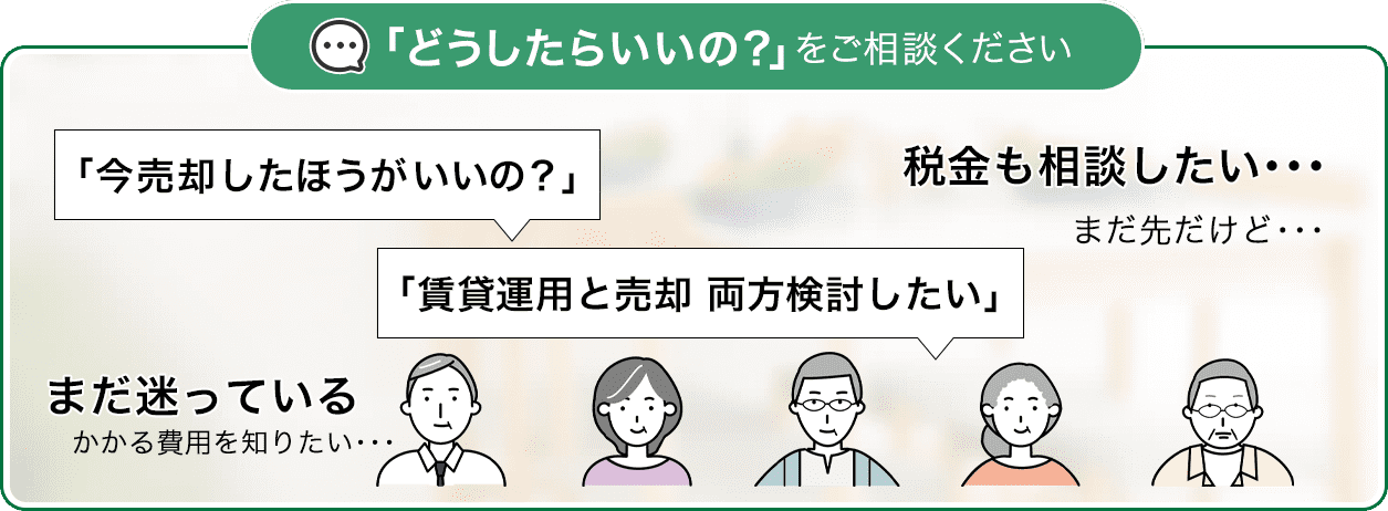 「どうしたらいいの？」をご相談ください